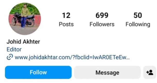 Johid Akhter's instagram account.