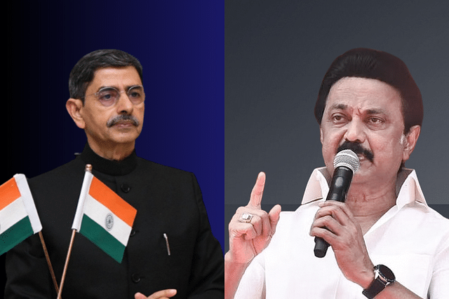 Governor RN Ravi (L); Chief Minister MK Stalin (R)