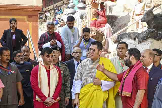 King Jigme Khesar Namgyel Wangchuck at Kamakhya Dham in Guwahati Friday afternoon.