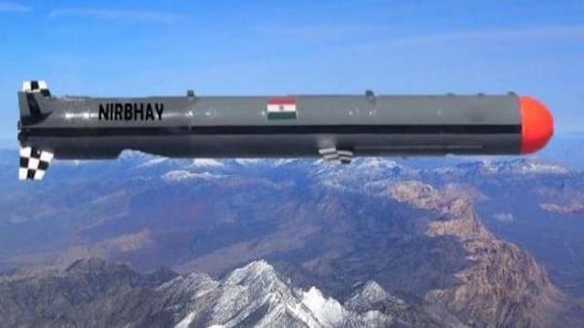 Nirbhay missile with its mid body wings extended. (File photo)