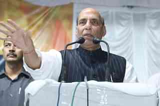 Defence Minister Rajnath Singh addressing the public in Gohad, Bhind, and Atter assembly constituencies in Madhya Pradesh