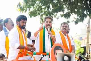 Karnataka's new LoP R Ashoka campaigning during the assembly polls in the state.