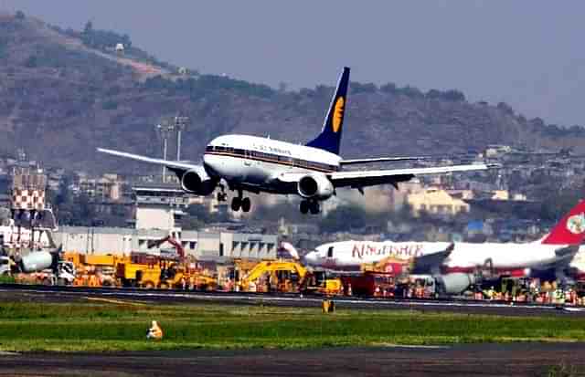 A Jet Airways aircraft taking off  (Vijayananda Gupta/Hindustan Times via GettyImages)