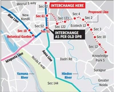 The original and the revised alignment. (Source: TOI)