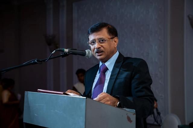 High Commissioner Sanjay Kumar Verma addressing a gathering during the Vivekananda dinner 2023 (Photo: X/IndiaInToronto)
