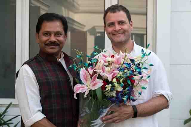 Dhiraj Sahu with Rahul Gandhi.