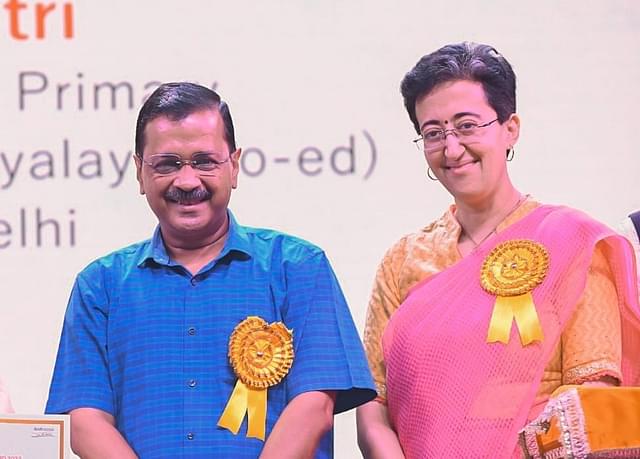 Arvind Kejriwal with Water Minister Atishi