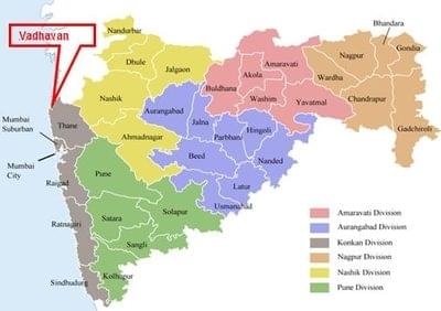 Vadhvan Port on map (JNPA)