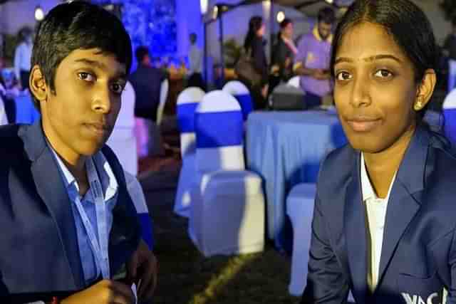 Rameshbabu Praggnanandhaa and his sister Vaishali (Pic Via BBC)