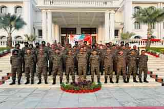 Indian Army soldiers in Hanoi, Vietnam for eleven-day VINBAX-23 military exercise. (Pic via X @SpokespersonMoD)