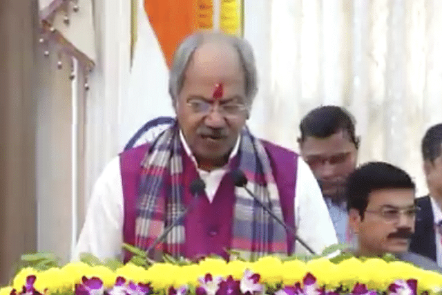 Brijmohan Agrawal, one of the MLAs inducted as minister in the Vishnu Deo Sai cabinet in Chhattisgarh