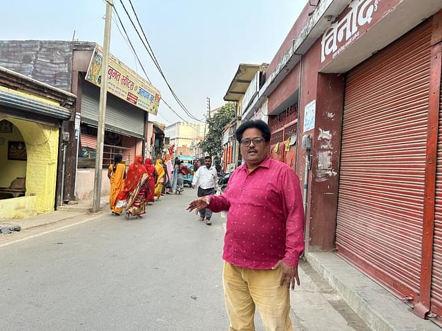 Mahendra Tripathi shows the lane in which the Kothari brothers were killed