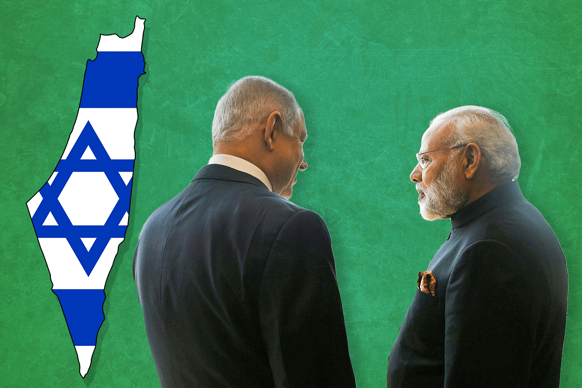 Israel’s PM Benjamin Netanyahu (L) and India’s PM Narendra Modi.