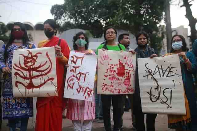 Hindus protest attacks on Durga Puja pandals in Bangladesh in 2021