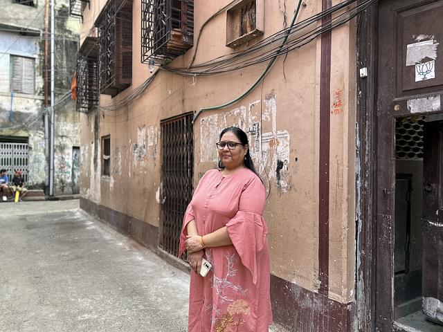Purnima Kothari outside her house in Bara Bazar