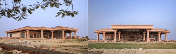 The upcoming Ayodhya international airport in progress.