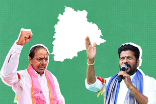 KCR and Revanth Reddy.