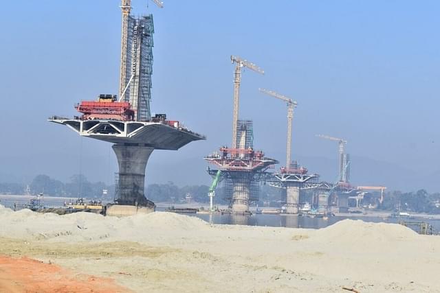 Under-construction Guwahati-North Guwahati Bridge. (@himantabiswa)