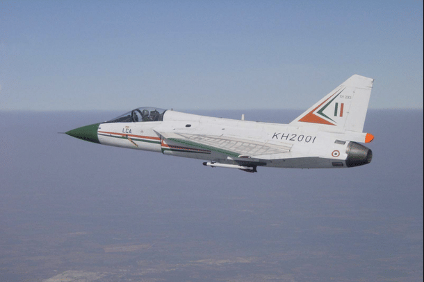 Tejas first technology demonstrator TD-1. (Image via Bharat Raksha)