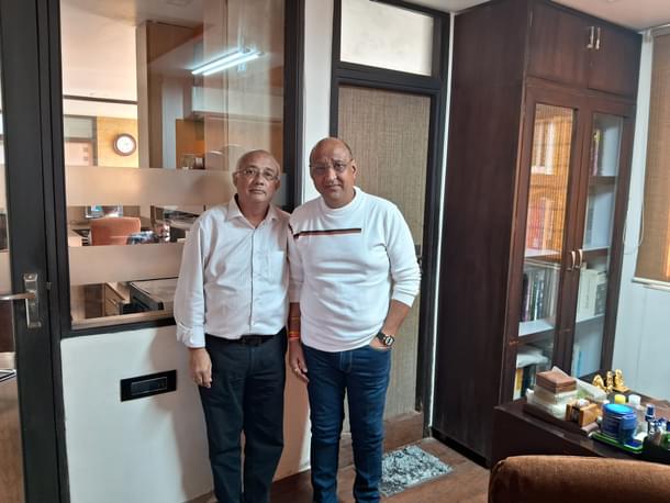 Nikhil and Ashish Sompura, the Rama Temple's architects, oversee the design work of their father Chandrakant Sompura.