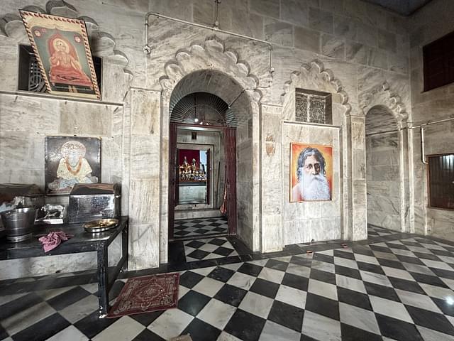 Inside Digambar akhara: Portraits of Swami Ramanand and Mahant Ramchandra Paramhans, former head of Digambar akhara