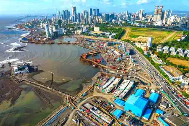 Mumbai's coastal road under construction. (X)