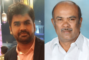 Ankit Tiwari (L); Tamil Nadu Speaker M Appavu (R)