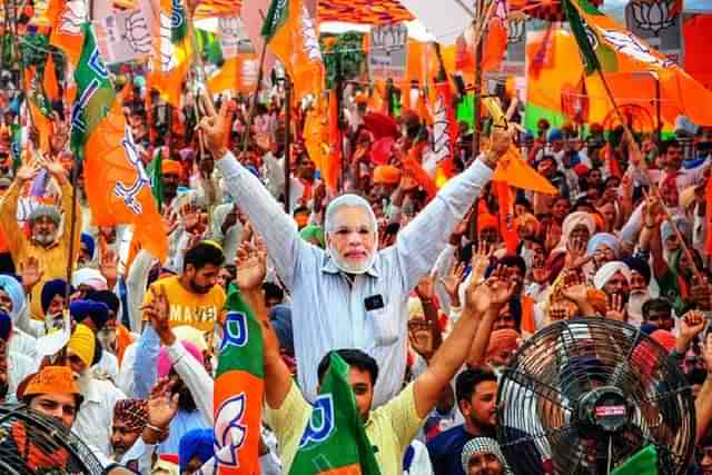 BJP flags at a rally. (Representative image)