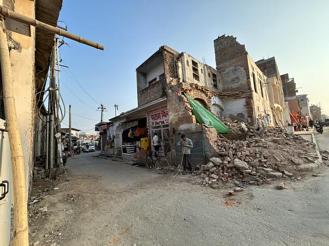 A view of the demolished house
