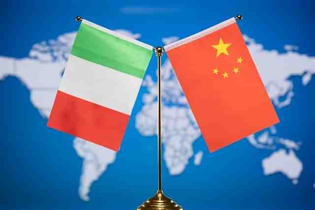 Italy and China flags