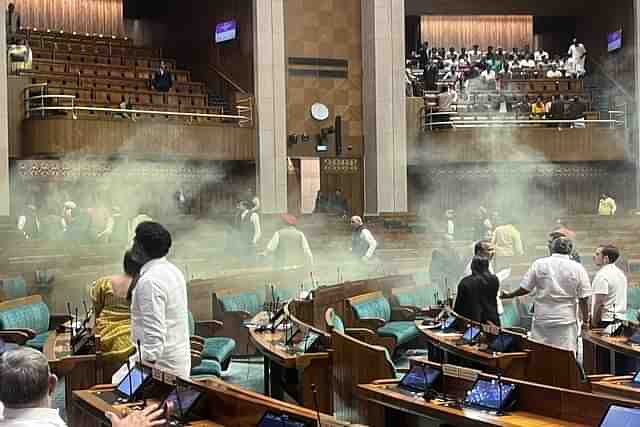 Smoke inside the Parliament during the security breach