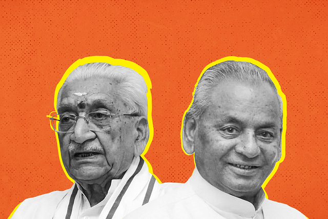 Ashok Singhal (L) and Kalyan Singh 