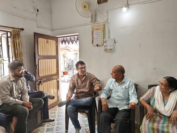 Centre: Bipin Thakker, affectionately known as Bipinbhai. (Sharan Setty/ Swarajya)