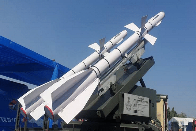 The Indian Air Force has carried out the successful firing trials of its in-house designed and developed SAMAR air defence missile system during exercise (Via Twitter/@alpha_defense AstraShakti-2023)