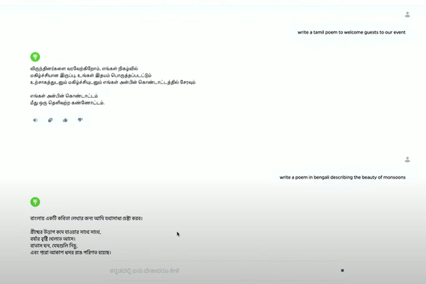 Krutrim's live demos