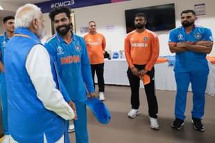 PM Modi with Indian players after Cricket World Cup final loss