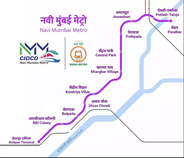Navi Mumbai Metro Line 1 Alignment