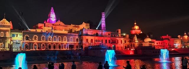 The transformed Saryu Ghat during evenings. 