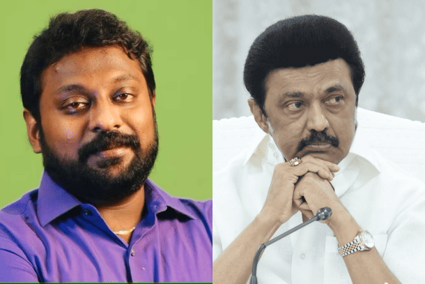 SG Suryah (L), CM Stalin (R)