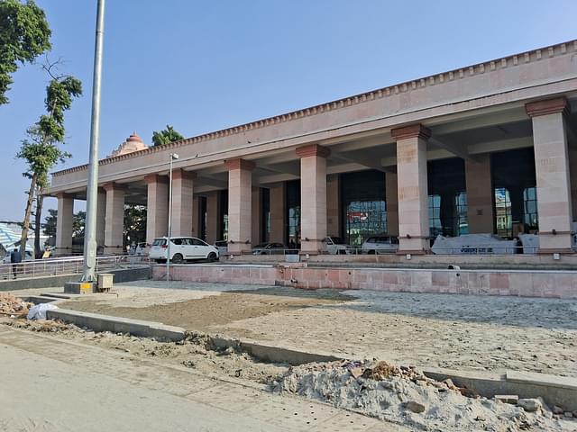 The construction of the new railway station at Ayodhya. 
