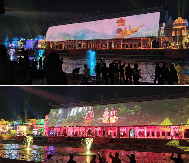 The light and music show portraying the holy Ramayana at Ram ki Paidi.