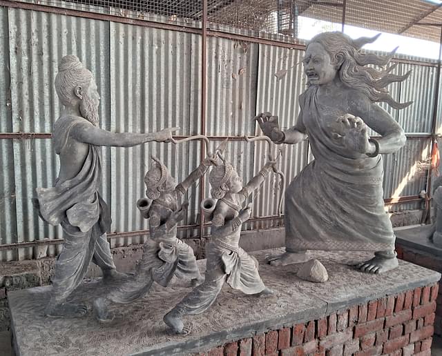 Translating shlokas from Bal Kand of Ram Katha into sculptures. (Source: Swarajya)