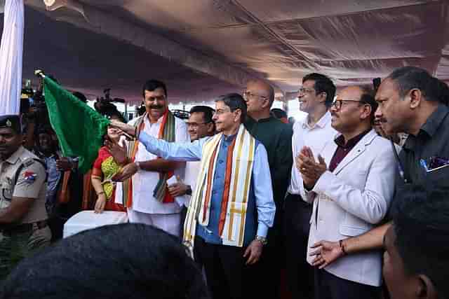 Governor RN Ravi avl flagged off the train to Varanasi from Chennai.