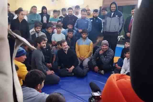 Rahul Gandhi with the protesting wrestlers.