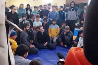 Rahul Gandhi with the protesting wrestlers.