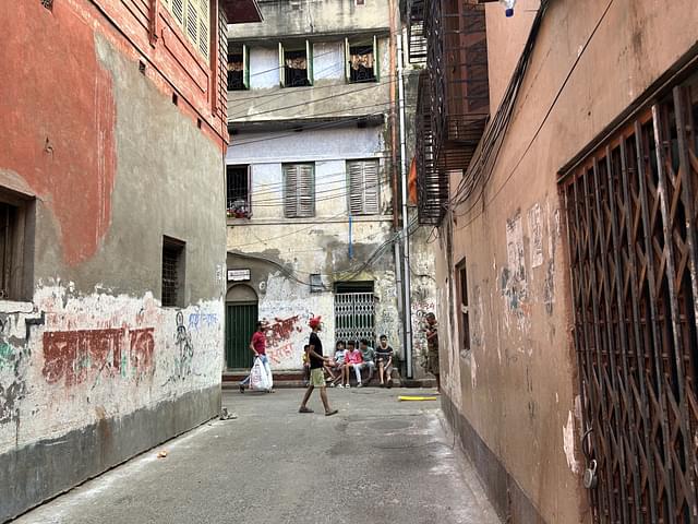 A view of the street in Bara Bazar where Purnima Kothari lives