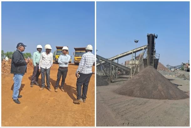 Iron ore mining at work