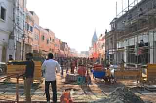 One of the many civic works happening in Ayodhya during the author's last visit.