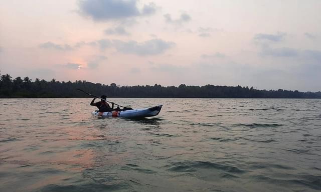 Kayaking in Suvarna river near Udupi's Manipal. (Image: Sharan Setty)