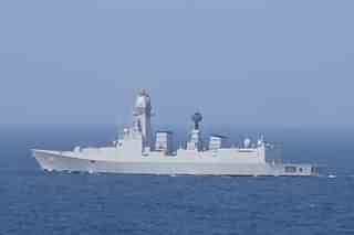 INS Chennai (D65) during an exercise in the Indian Ocean.